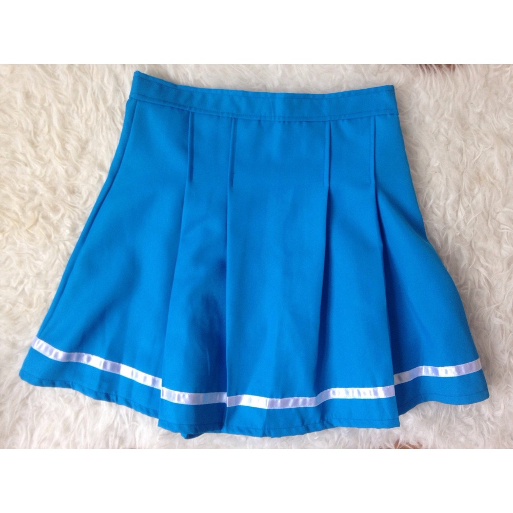 Vintage Pleated Mini Skirt Women S/M Blue Excellent Sporty 80s Cheerleader Skirt